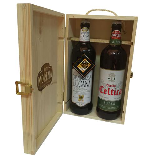 Cassa Di Abete Naturale con 2 Craft Beer 75cl (Gran Riserva Lucana - Celtica Super)