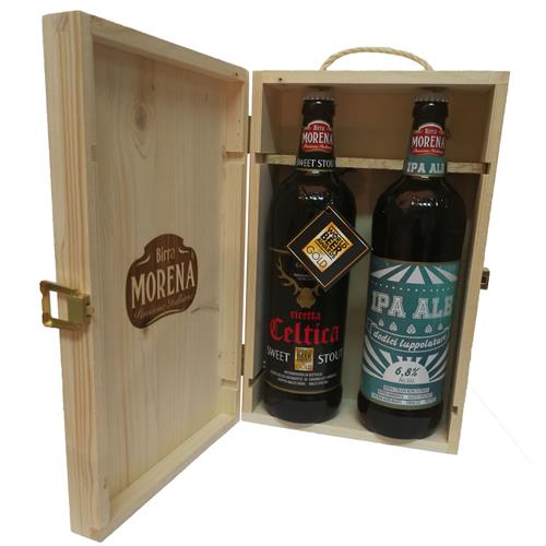 Cassa Di Abete Naturale con 2 Craft Beer 75cl (Celtica Sweet Stout - IPA)